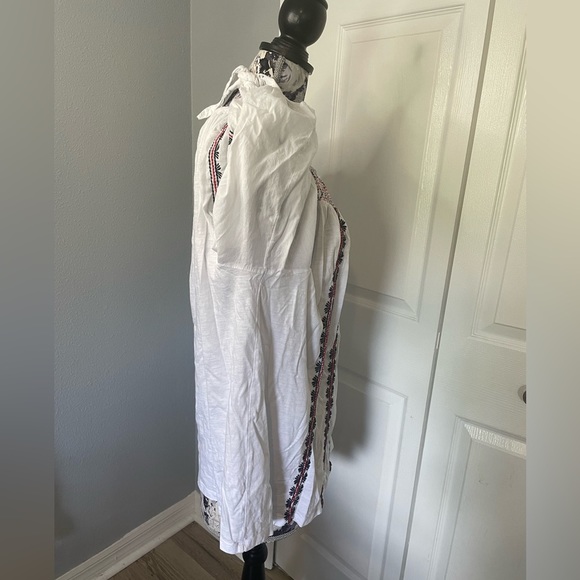 RUBY Rd Woman Smocked Flowy Top Size 1X Red White Blue 3/4 Sleeves-embroidered! - Picture 7 of 14